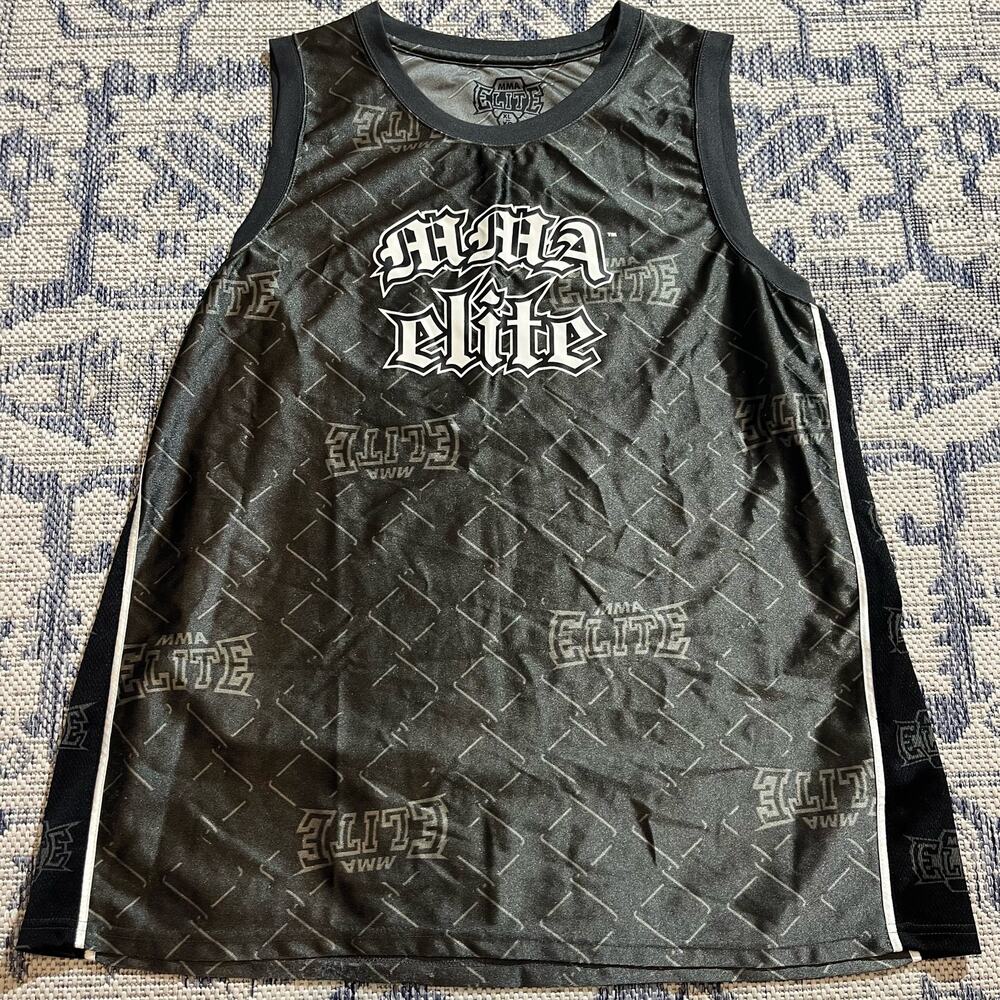 VTG Y2K MMA Elite Cutoff Tanktop Jersey Shirt SZ XL HipHop Affliction Grunge